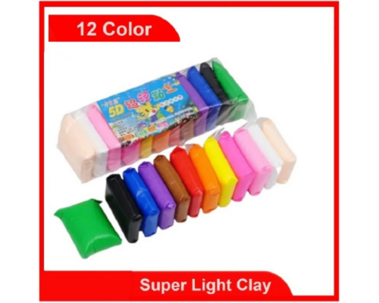 Clay Big Size 12 pcs Soft Light  12 Colors, 3333