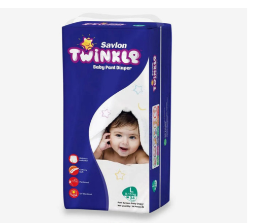 Savlon Twinkle Baby Pant Diaper Family Pack L- 34 Pcs,-96409
