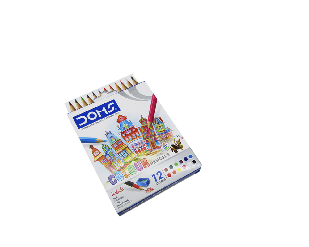 DOMS Colour Pencils 85mm Lenth 1box (12pcs),-9409-60