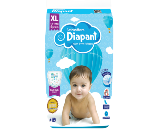 Bashundhara Diapant Baby Diaper XL (12-17) kg - 4pcs