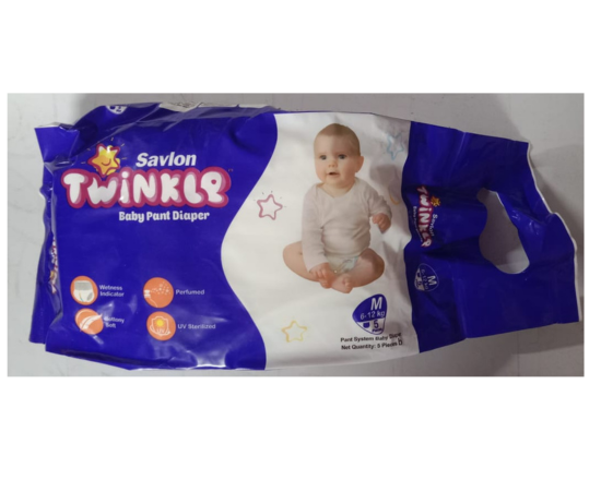 Savlon Twinkle Baby Pant Diaper Mini Pack M Size-5Pcs, C-859