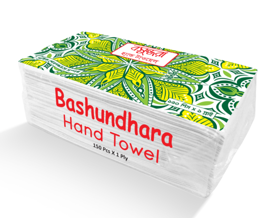 Bashundhara Hand Towel (White) (150pcsx1ply),-5333.3-55